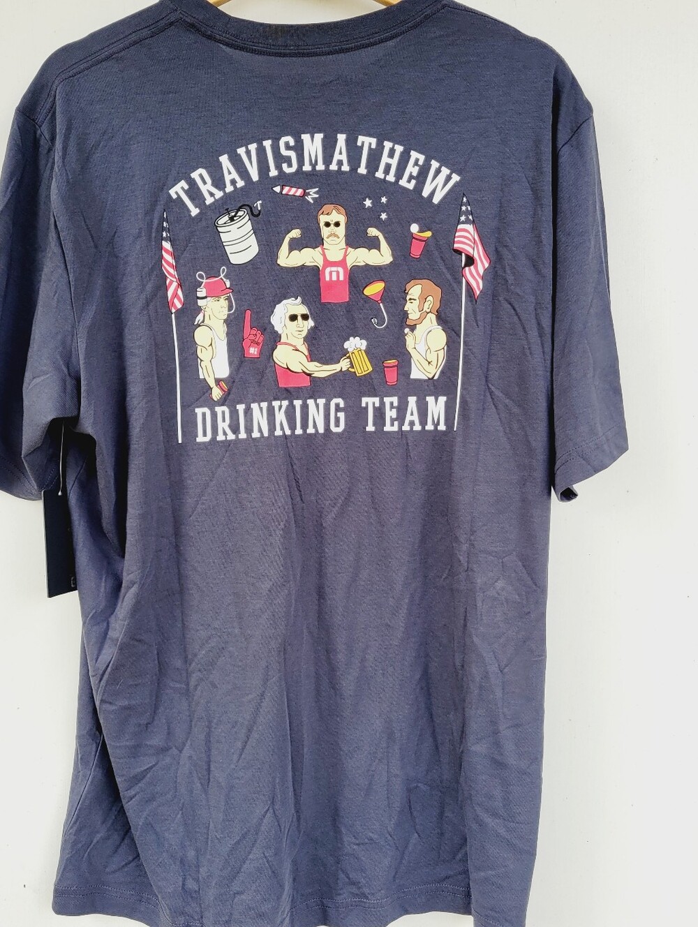 NWT Travis Mathew T-Shirt Mens  Blue Bromerica Graphic Tee Size Large